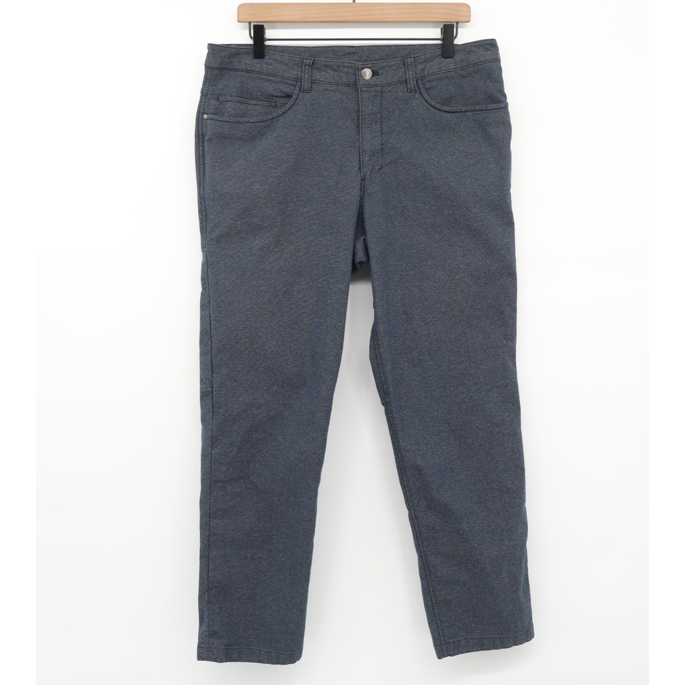 Lululemon Men ABC Pant Classic Tech Canvas 28" Inseam Heathered Deep Navy Sz 34